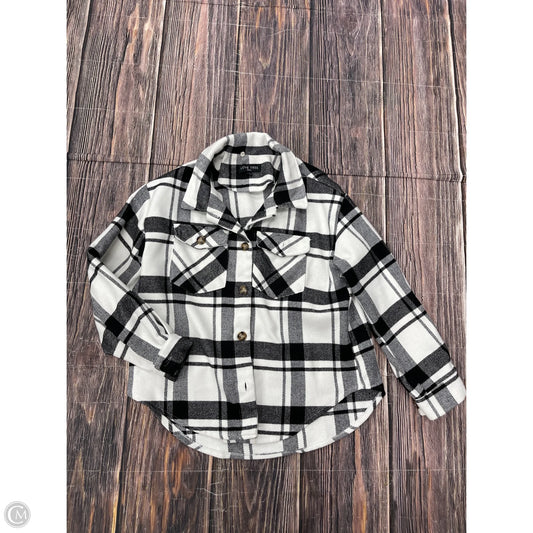 Jacket Shirt By Love Tree In Black & White, Size: S