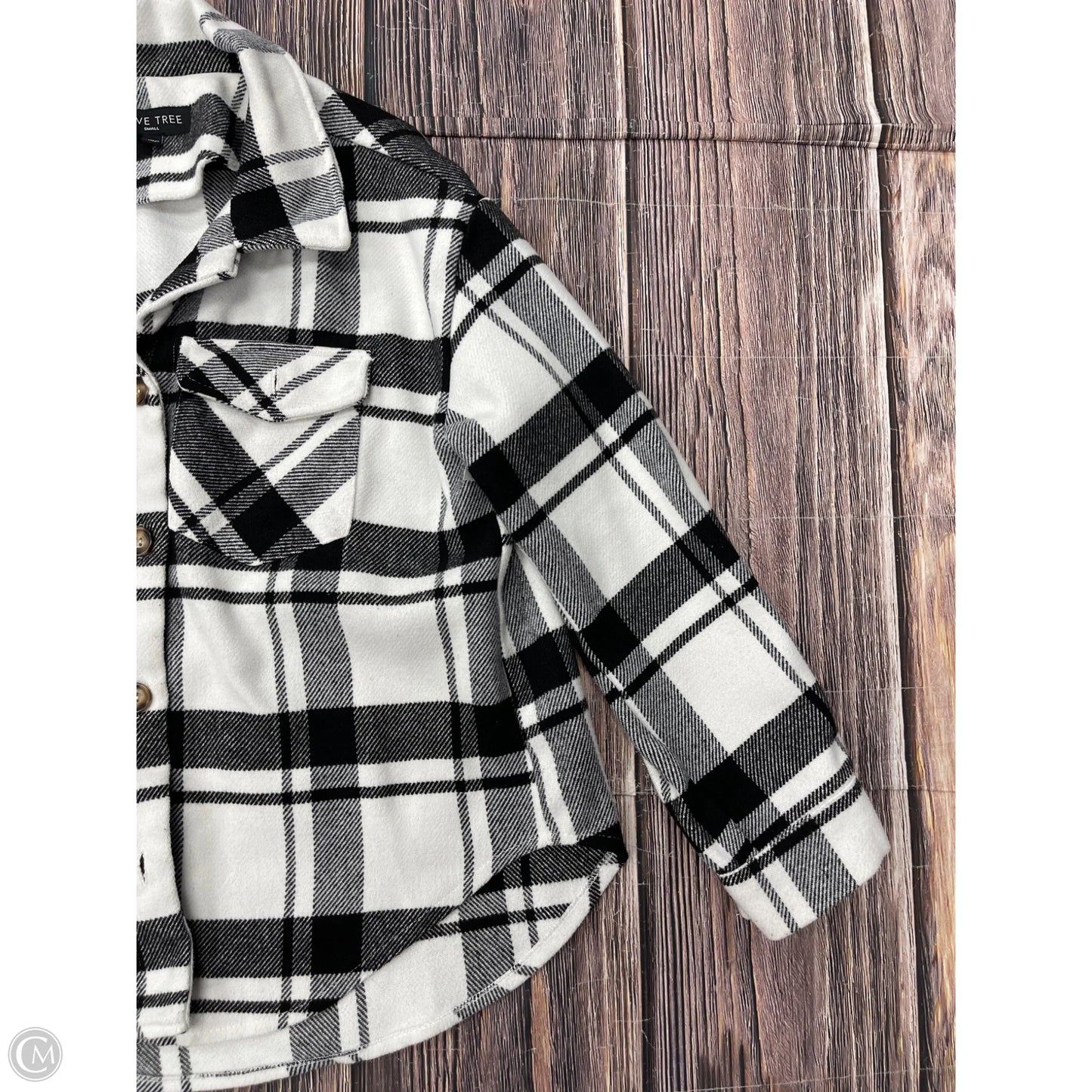 Jacket Shirt By Love Tree In Black & White, Size: S