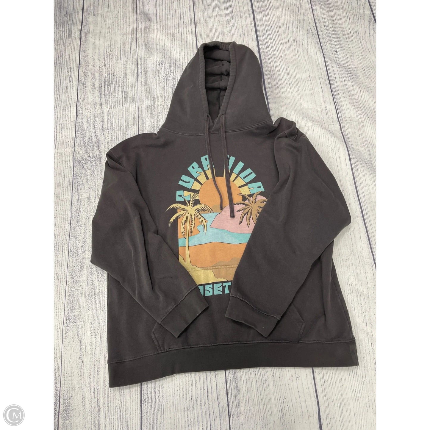 Sweatshirt Hoodie By Puravida In Grey, Size: Xl