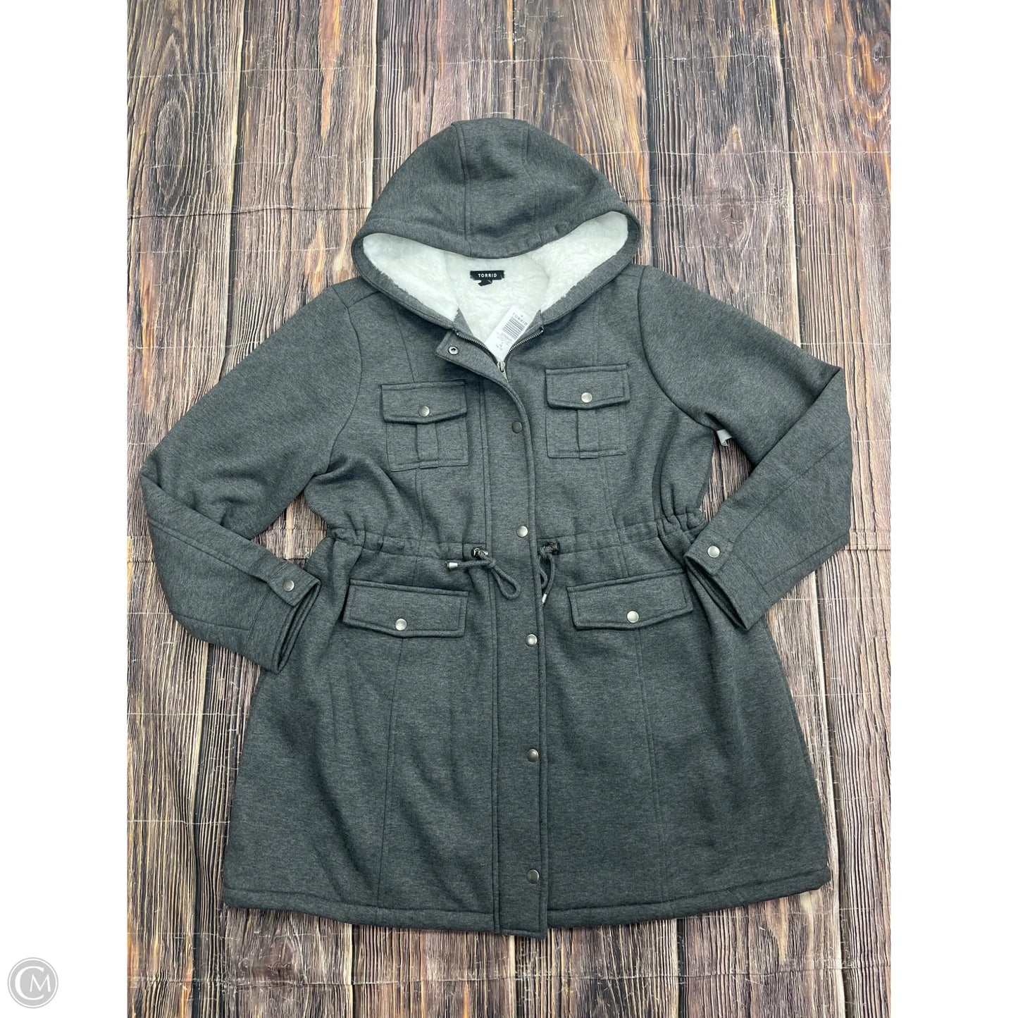 Jacket Utility By Torrid In Grey, Size: 1x