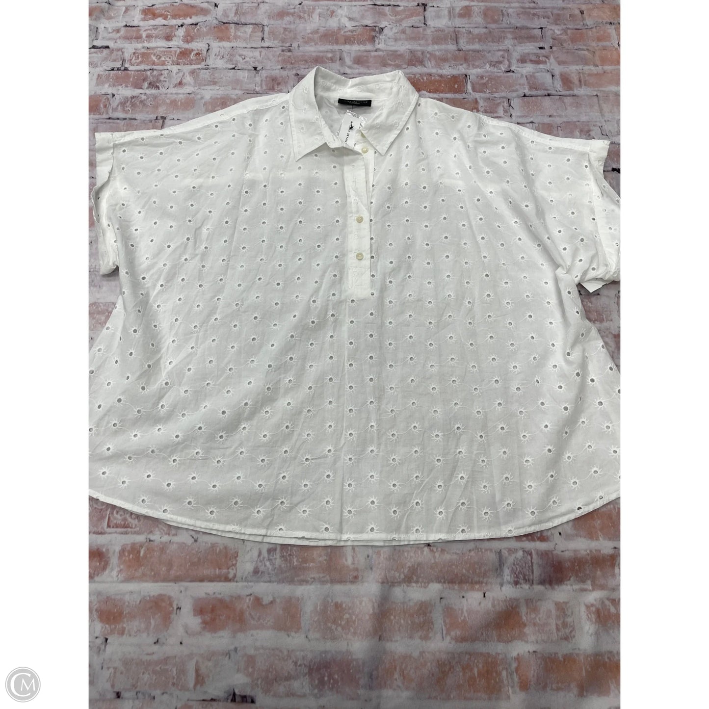 Top Short Sleeve By Lane Bryant In White, Size: 3x