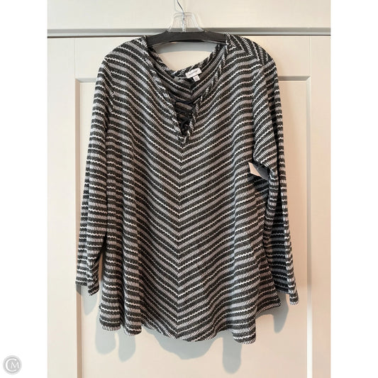 Top Long Sleeve By Avenue In Grey, Size: 3x