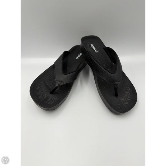 Sandals Flip Flops By Clothes Mentor In Black, Size: 7.5