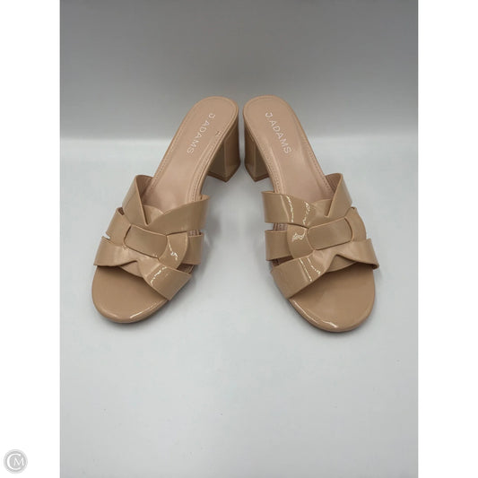 Sandals Heels Block By Clothes Mentor In Tan, Size: 7
