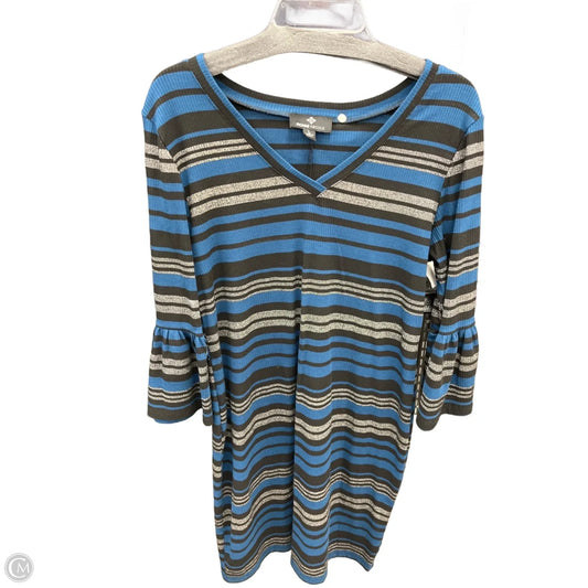 Dress Sweater By Ronnie Nicole In Black & Blue, Size: L
