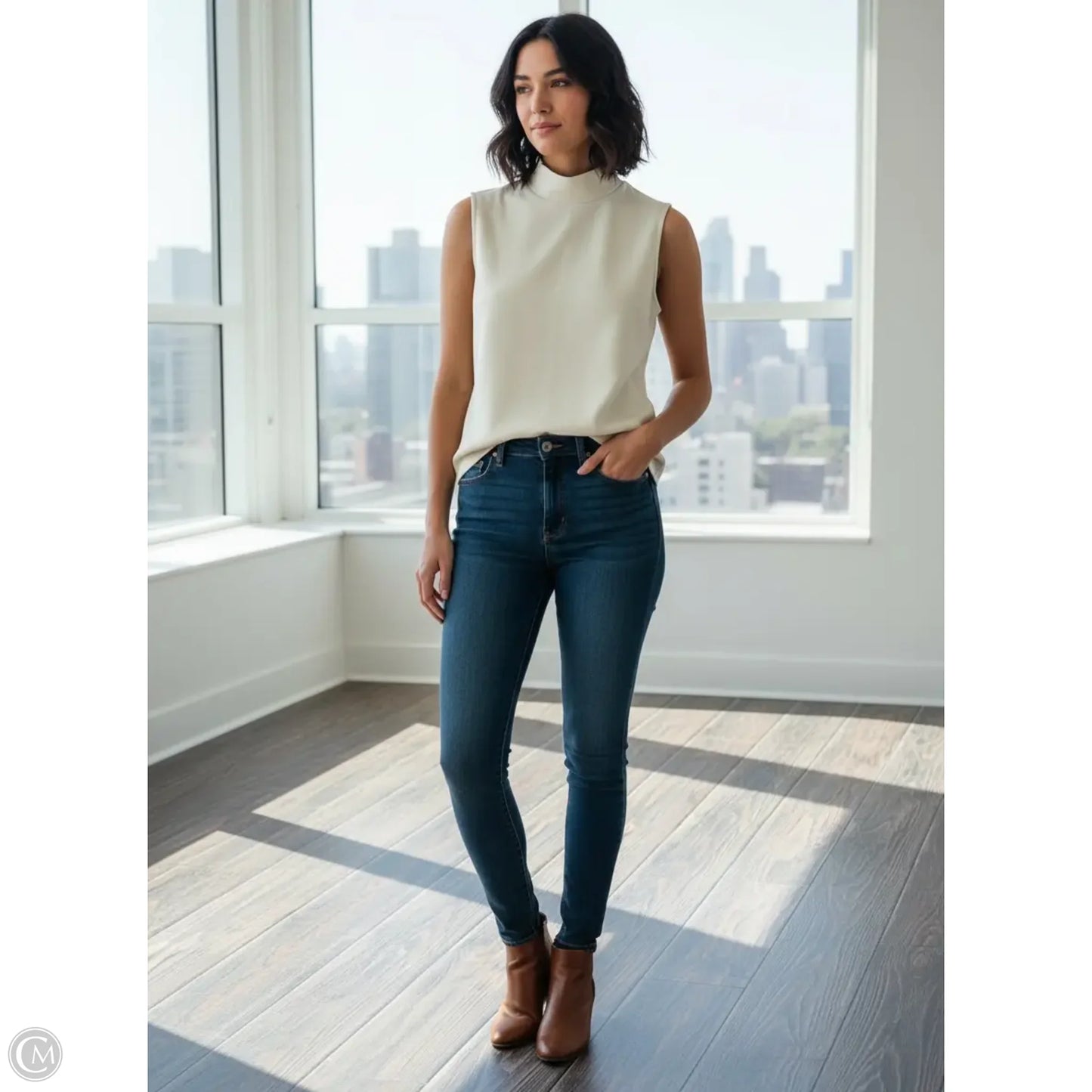 Top Sleeveless By Coco And Carmen In Cream, Size: L