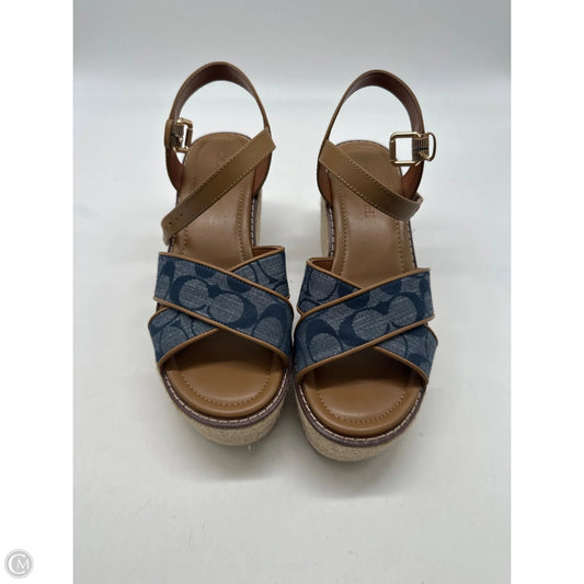 Sandals Designer By Coach In Blue, Size: 7