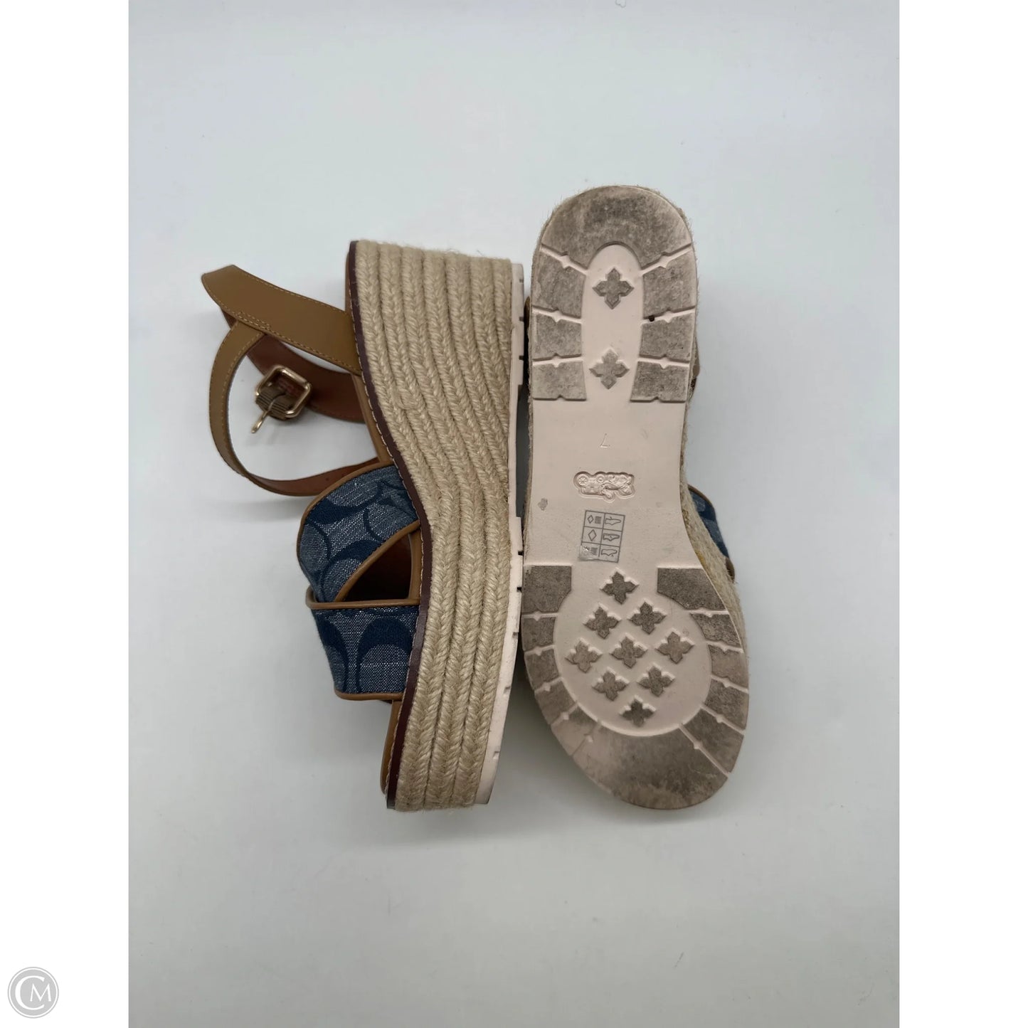 Sandals Designer By Coach In Blue, Size: 7