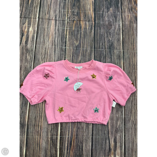 Top Short Sleeve By Cloud Ten In Pink, Size: M