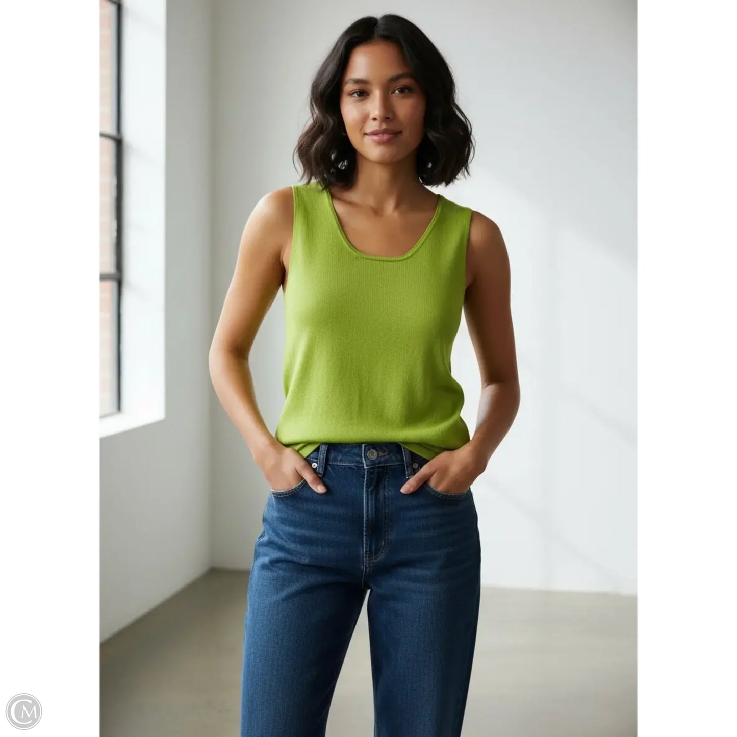 Tank Top By Evan-picone In Green, Size: L