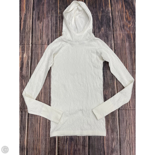 Athletic Top Long Sleeve Hoodie By Lululemon In White, Size: 6