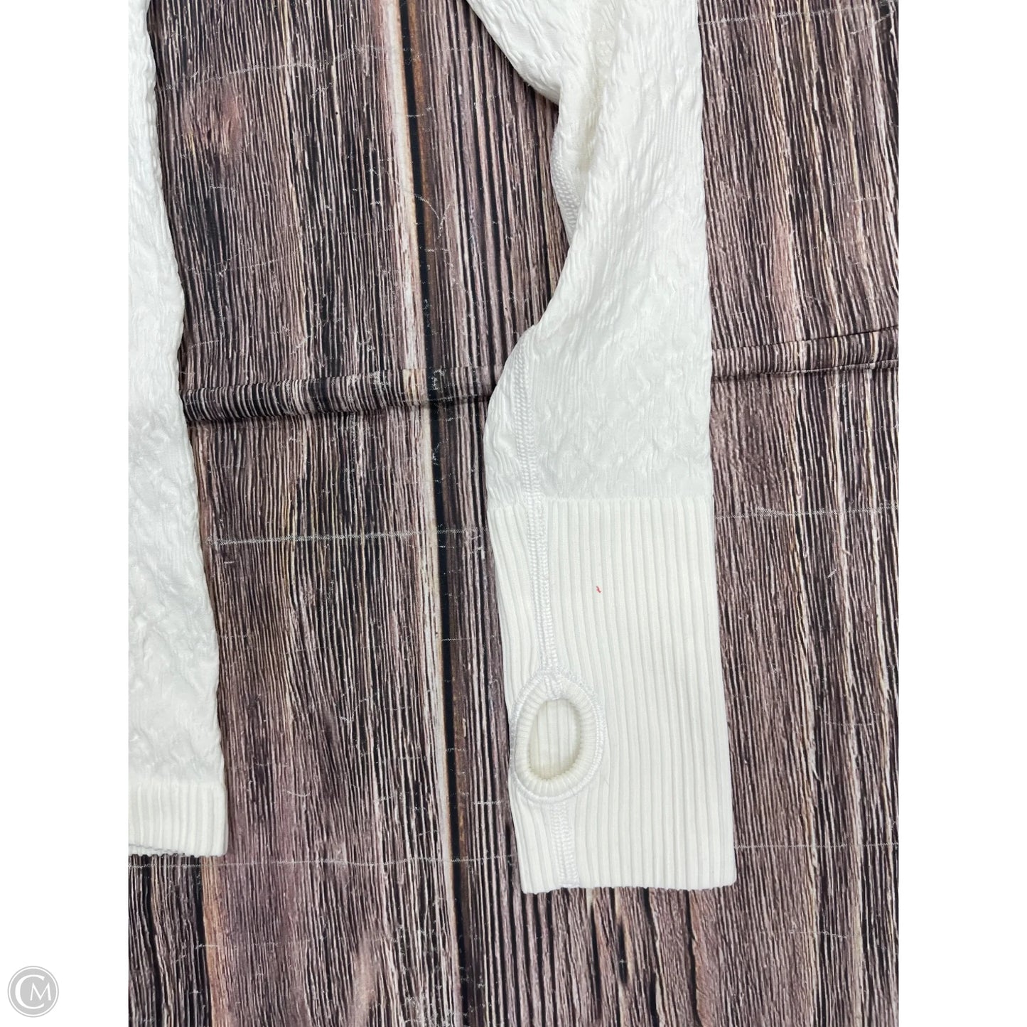 Athletic Top Long Sleeve Hoodie By Lululemon In White, Size: 6