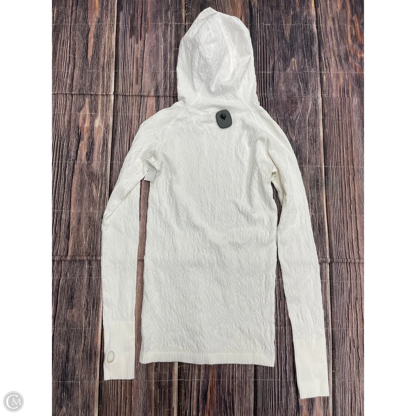 Athletic Top Long Sleeve Hoodie By Lululemon In White, Size: 6