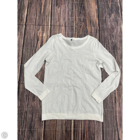 Athletic Top Long Sleeve Crewneck By Lululemon In White, Size: 8