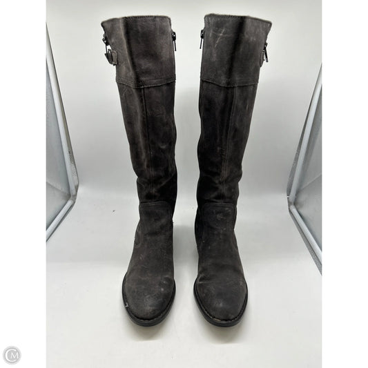 Boots Knee Heels By Born In Grey, Size: 9