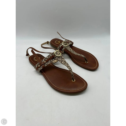 Sandals Flats By Guess In Brown, Size: 11