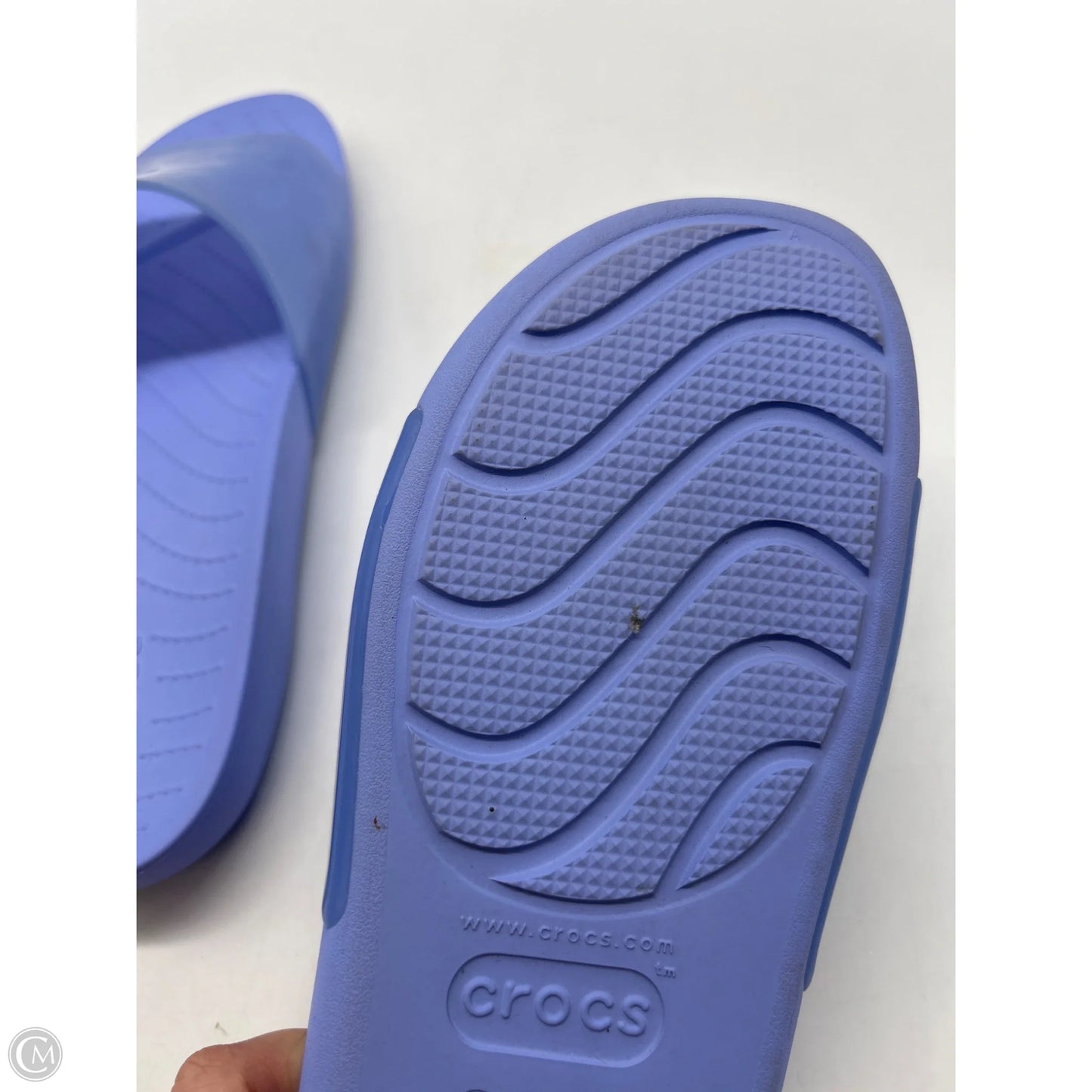 Sandals Flats By Crocs In Purple, Size: 9