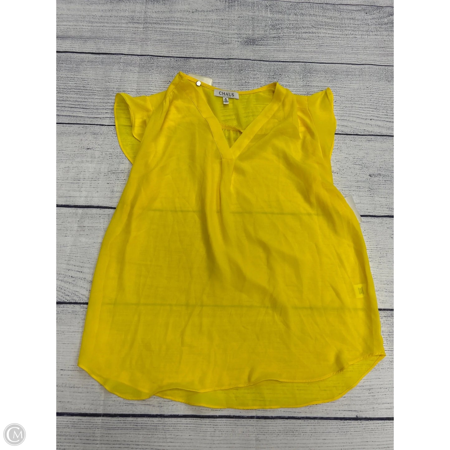 Top Sleeveless By Chaus In Yellow, Size: M