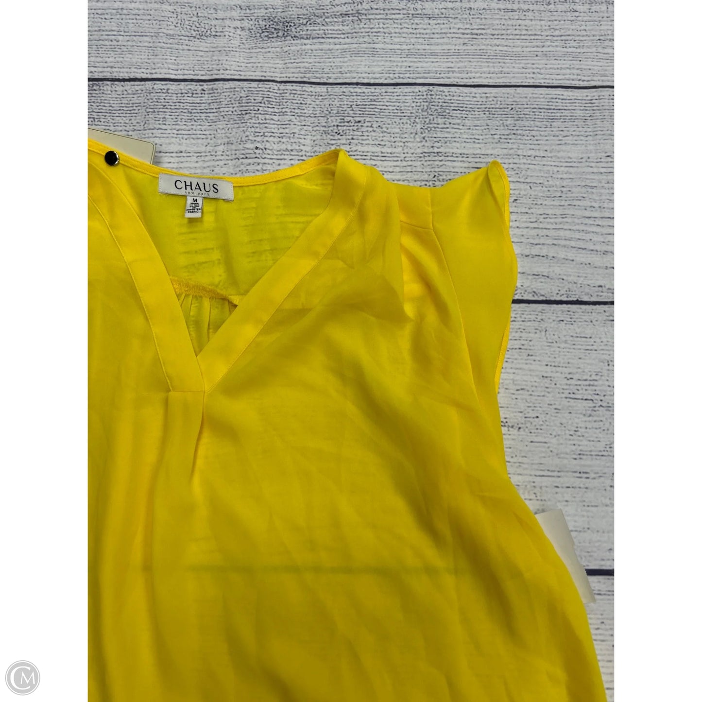 Top Sleeveless By Chaus In Yellow, Size: M