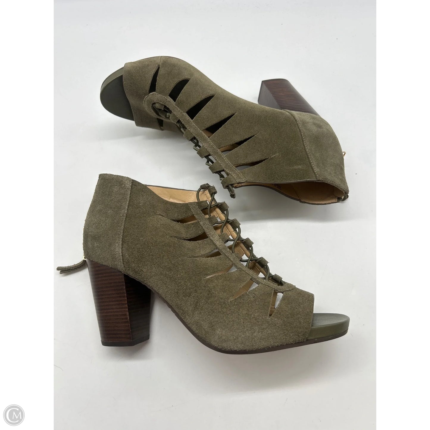 Sandals Heels Block By Michael By Michael Kors In Green, Size: 9.5