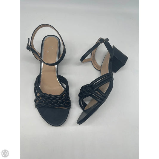 Sandals Heels Block By Clothes Mentor In Black, Size: 8.5