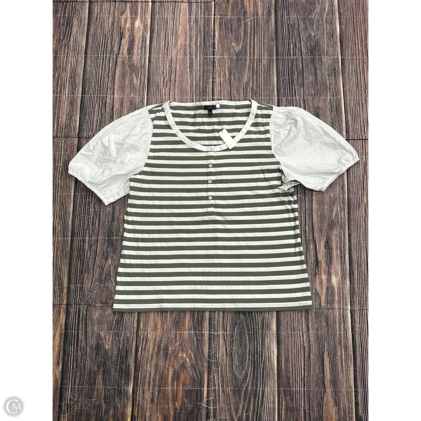 Top Short Sleeve By Talbots In Green, Size: L
