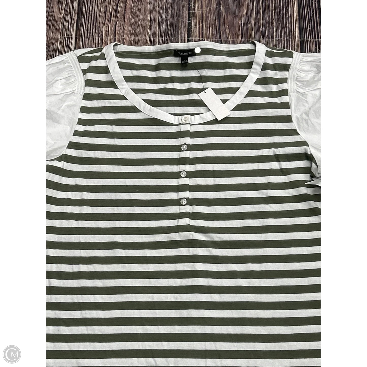 Top Short Sleeve By Talbots In Green, Size: L