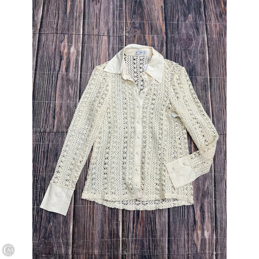 Top Long Sleeve By Mng In Cream, Size: 10