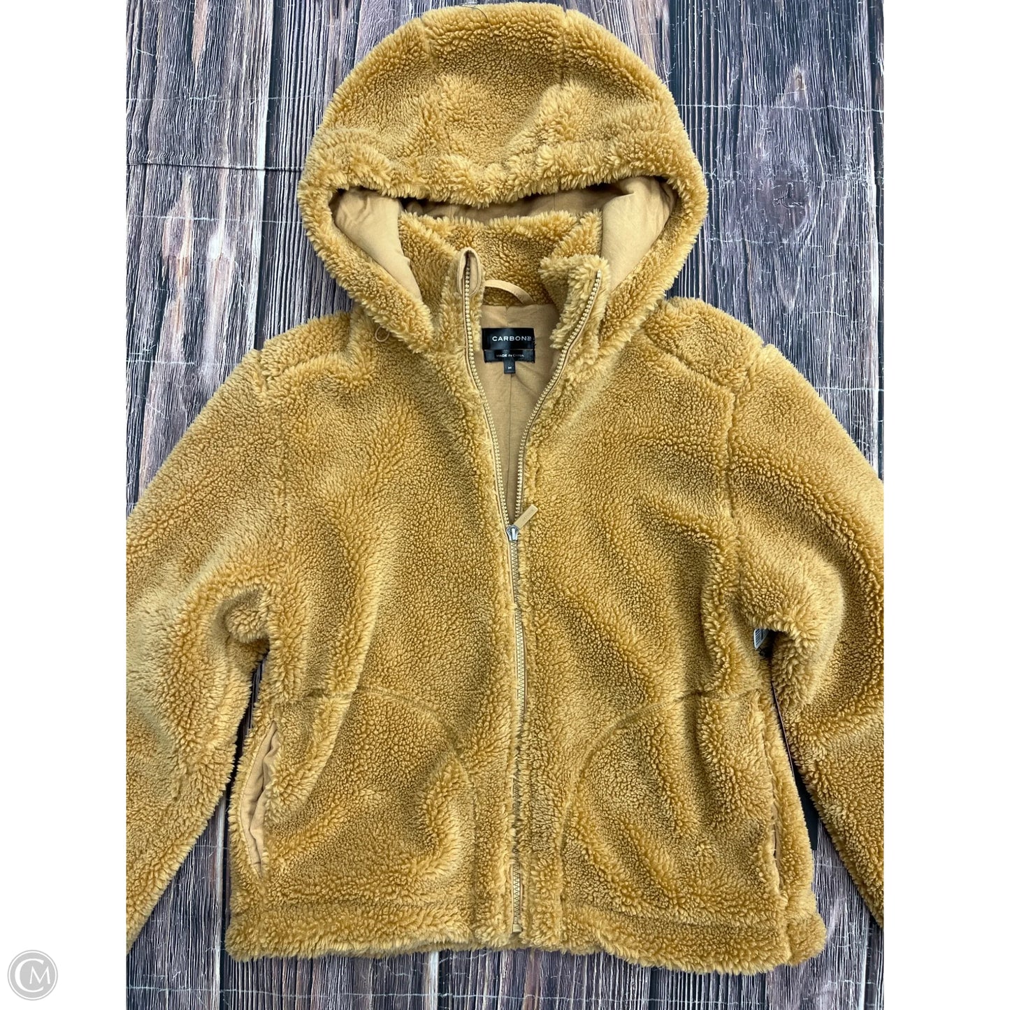 Coat Faux Fur & Sherpa By Clothes Mentor In Yellow, Size: M