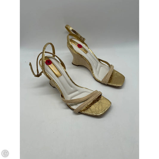 Shoes Heels Wedge By Franco Sarto In Gold, Size: 9