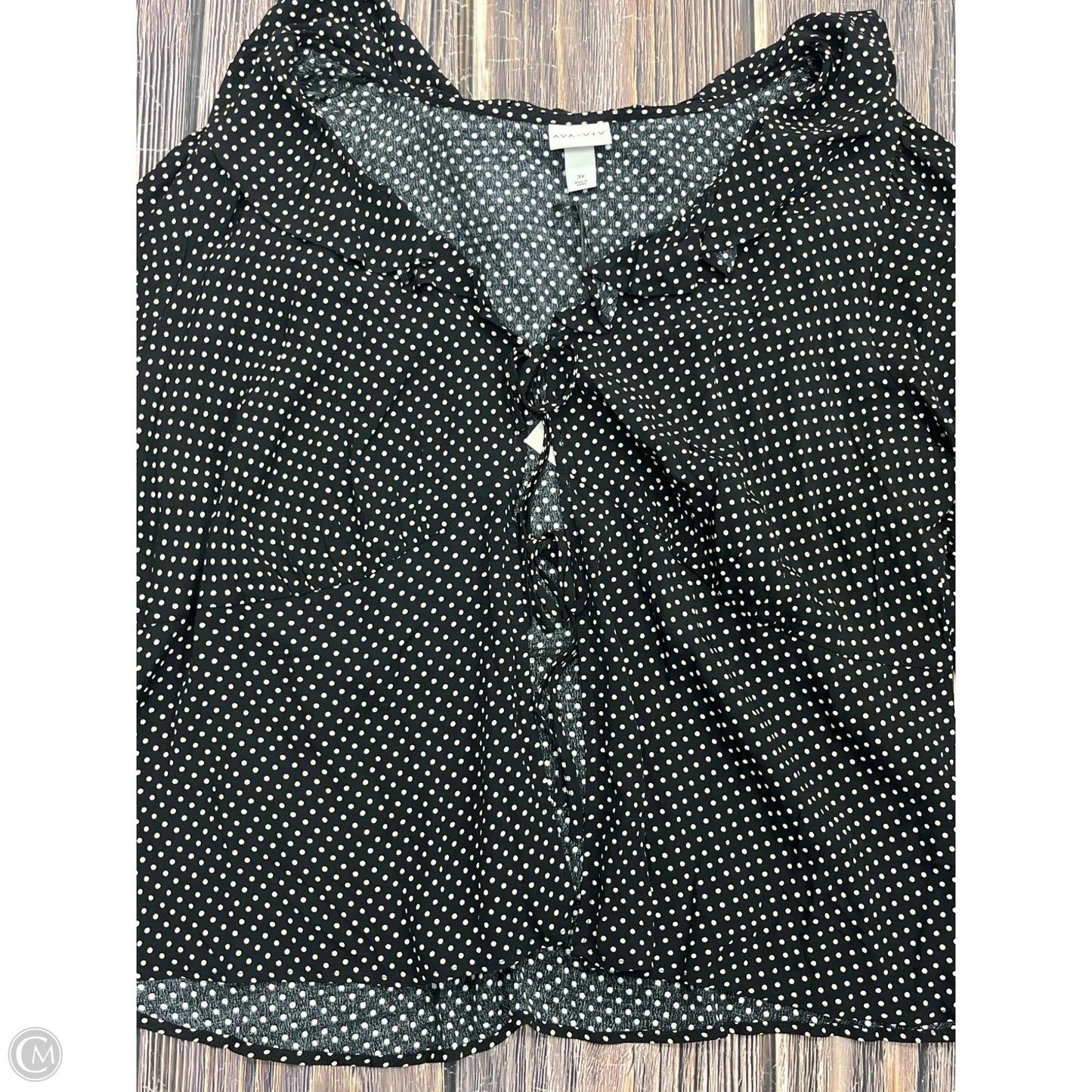 Top Long Sleeve By Ava & Viv In Black, Size: 3x