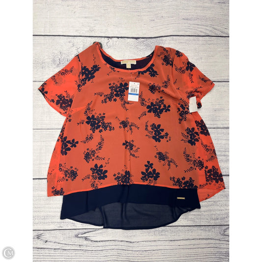 Top Short Sleeve By Michael By Michael Kors In Orange, Size: Xl