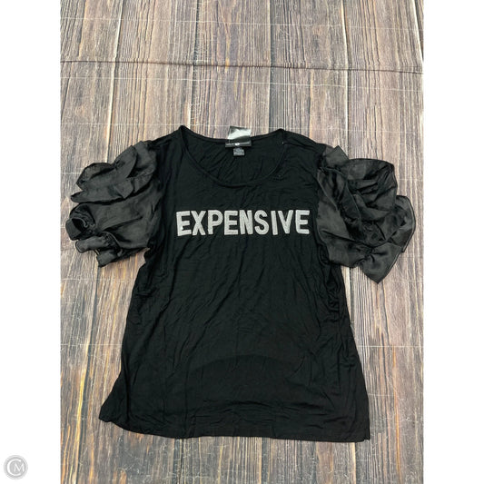 Top Short Sleeve By Ashley Stewart In Black, Size: 1x