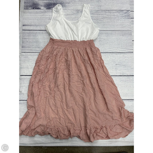 Dress Casual Midi By Cupshe In Pink & White, Size: Xl
