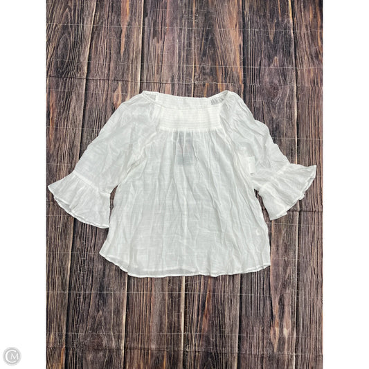 Top 3/4 Sleeve By Cocomo In White, Size: 1x