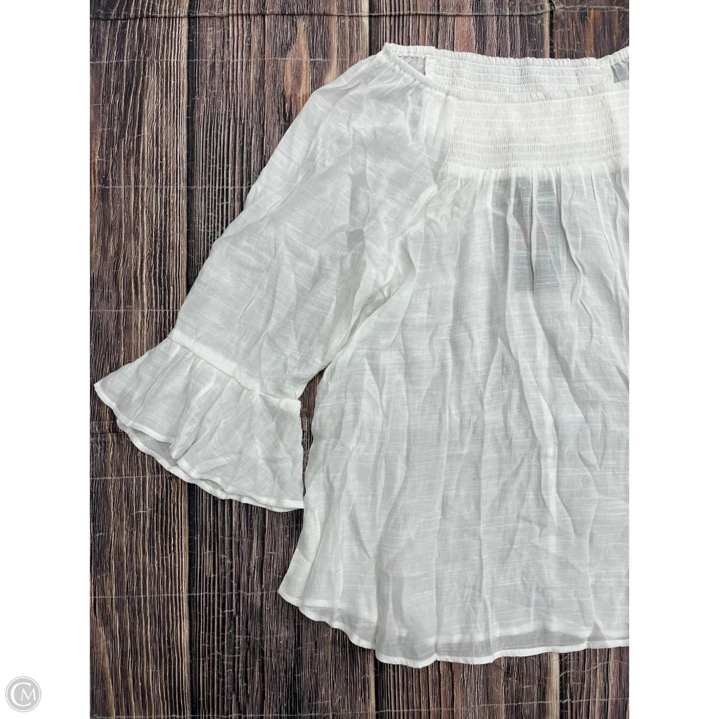 Top 3/4 Sleeve By Cocomo In White, Size: 1x