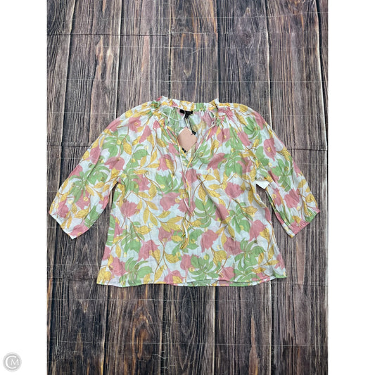 Top 3/4 Sleeve By Harve Bernard In Multi-colored, Size: 1x