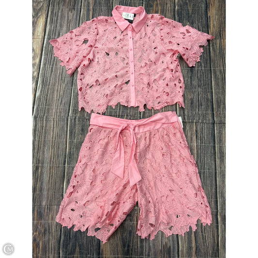 Shorts Set By Ashley Stewart In Pink, Size: 1x