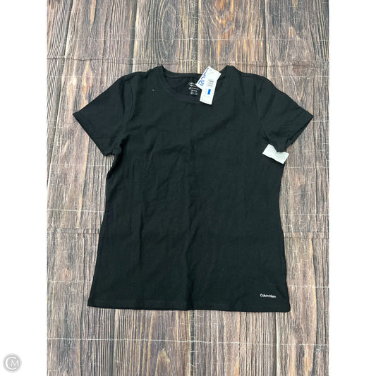 Athletic Top Short Sleeve By Calvin Klein Performance In Black, Size: Xl