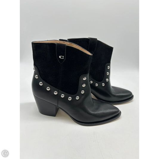 Boots Designer By Coach In Black, Size: 6.5