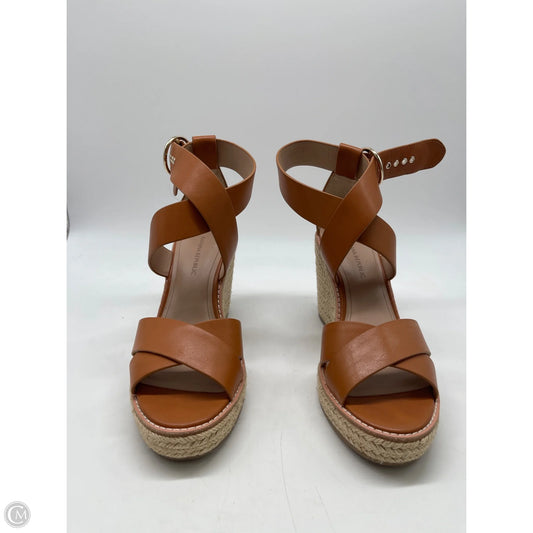 Sandals Heels Wedge By Banana Republic In Tan, Size: 6.5