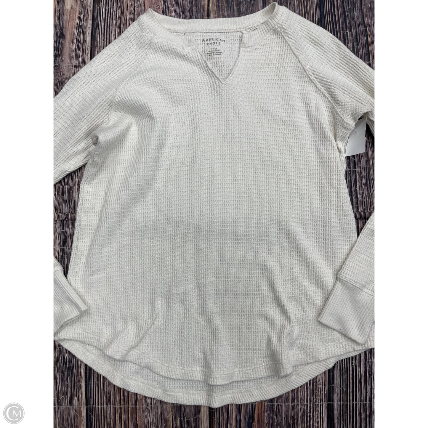 Top Long Sleeve By American Eagle In Cream, Size: S