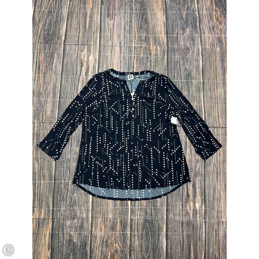 Top Long Sleeve By Anne Klein In Navy, Size: 1x
