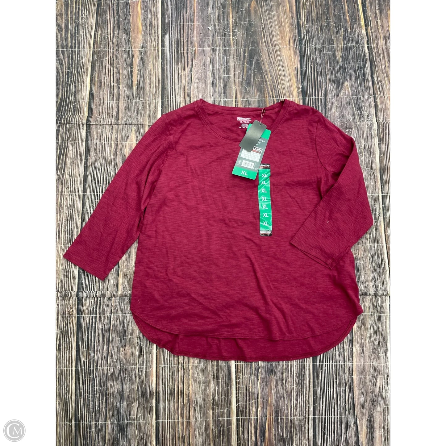 Top 3/4 Sleeve Basic By Kirkland In Pink, Size: Xl