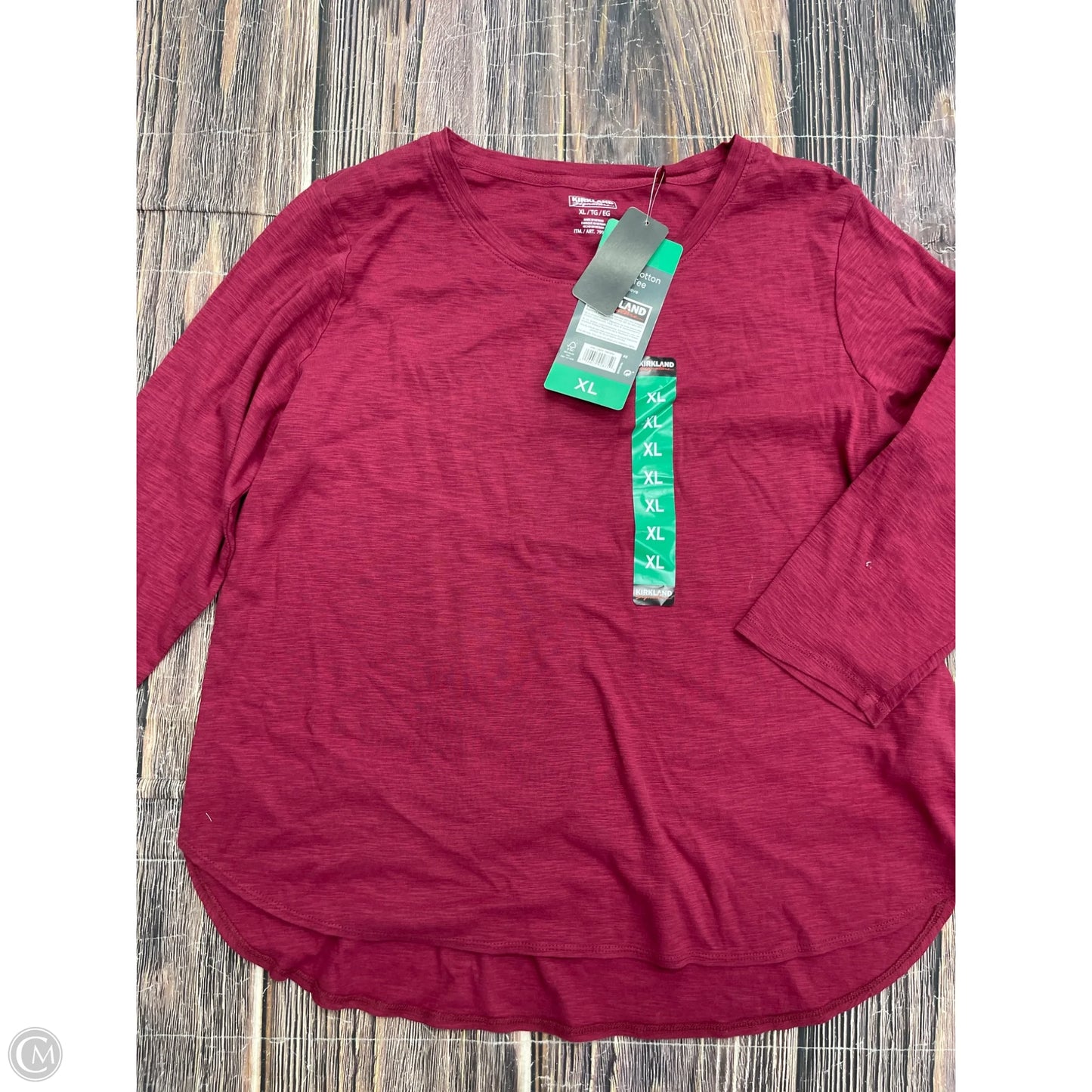 Top 3/4 Sleeve Basic By Kirkland In Pink, Size: Xl