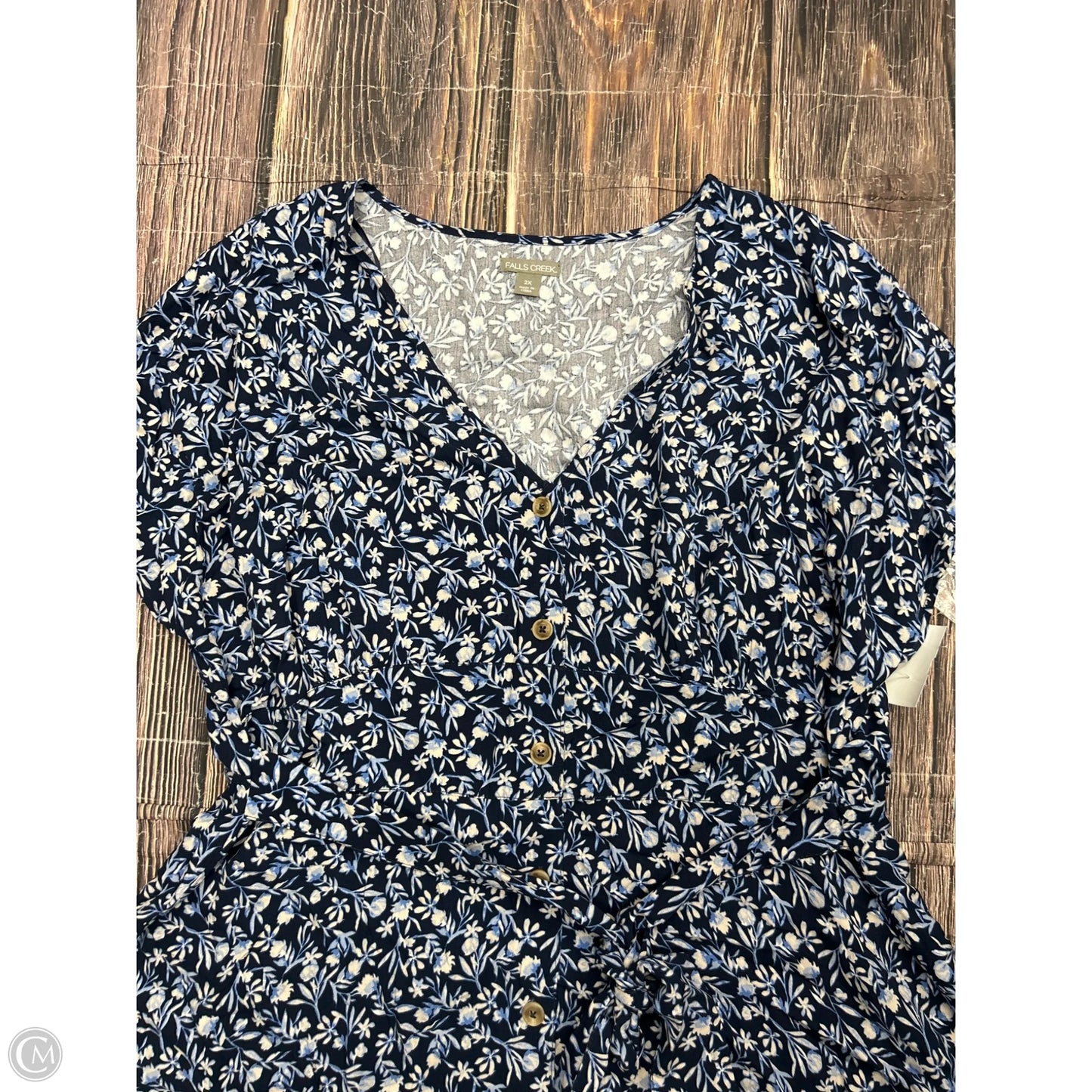 Dress Casual Short By Falls Creek In Blue, Size: 2x