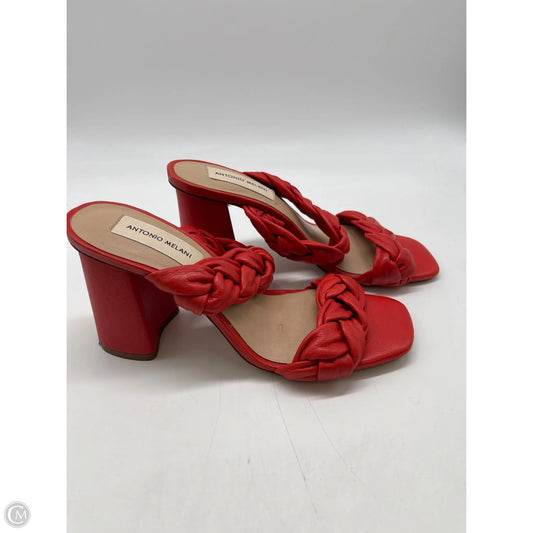 Sandals Heels Block By Antonio Melani In Orange, Size: 7