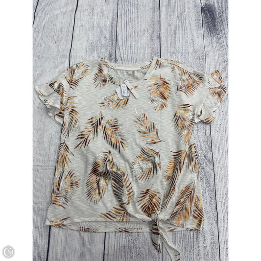Top Short Sleeve By Silverwear In Tan, Size: 1x