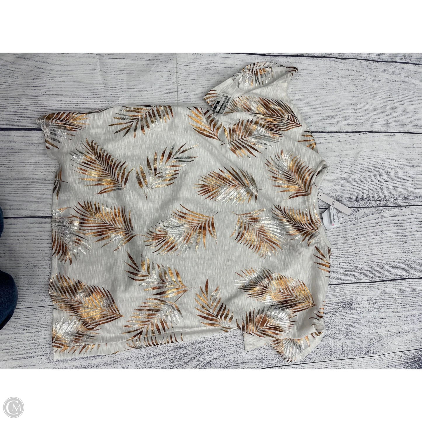 Top Short Sleeve By Silverwear In Tan, Size: 1x