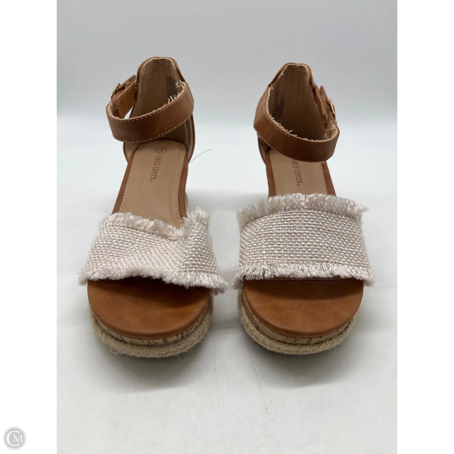 Sandals Heels Wedge By Falls Creek In Tan, Size: 5